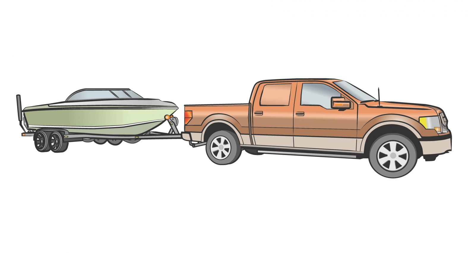 Boat being trailered by car