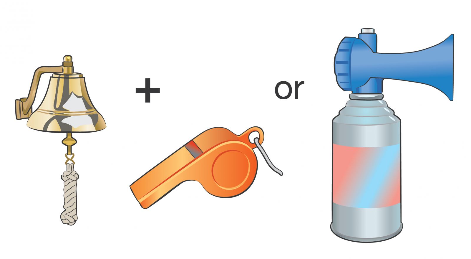 Bell and whistle, and signal horn